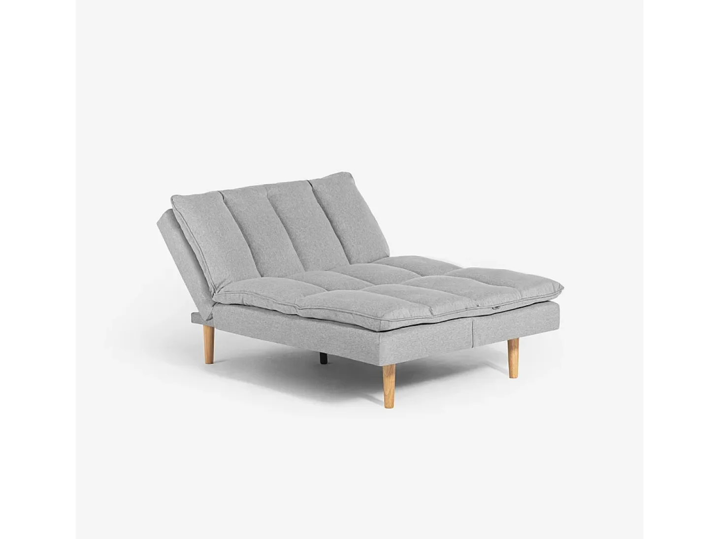 Sofá cama clic clac de 2 plazas de tela con respaldo reclinable Livra - Gris