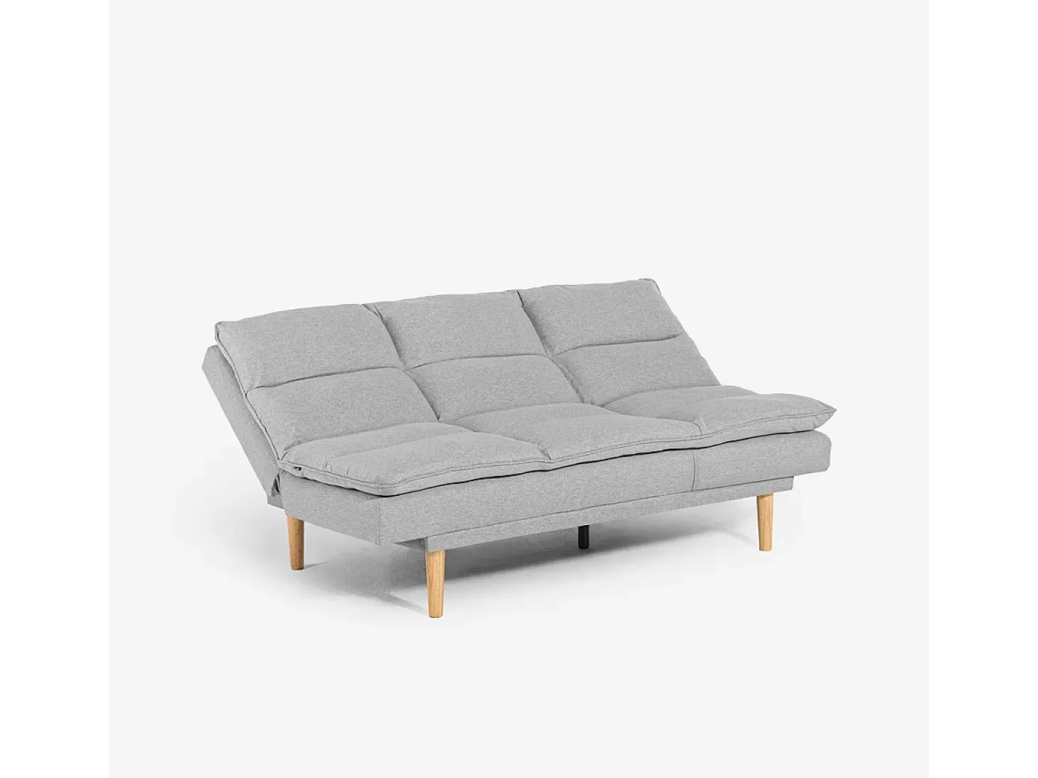 Sofá cama clic clac de 2 plazas de tela con respaldo reclinable Livra - Gris