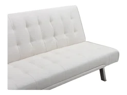 Sofá cama clic-clac de piel sintética blanco GUILLAUME