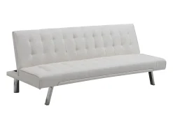 Sofá cama clic-clac de piel sintética blanco GUILLAUME