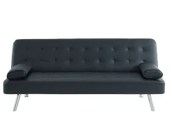 Sofá cama clic-clac de piel sintética negro MICHELLE