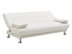 Sofá cama clic-clac piel sintética color blanco MAXIME