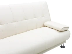 Sofá cama clic-clac piel sintética color blanco MAXIME