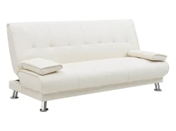 Sofá cama clic-clac piel sintética color blanco MAXIME