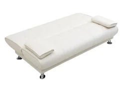 Sofá cama clic-clac piel sintética color blanco MAXIME