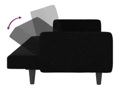 Sofá cama con cojines tela negro