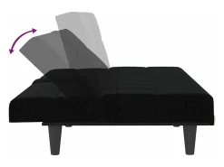 Sofá cama con portavasos tela negro