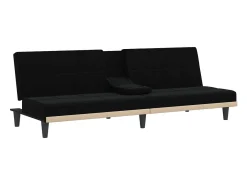 Sofá cama con portavasos tela negro