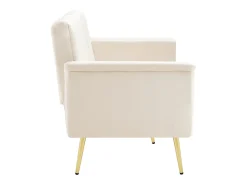 Sofá cama convertible de 3 plazas en tejido de terciopelo - Beige