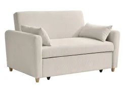 Sofá cama de 2 plazas cajón de pana beige AYLA