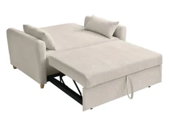 Sofá cama de 2 plazas cajón de pana beige AYLA