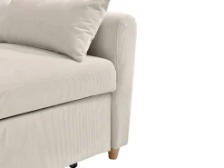 Sofá cama de 2 plazas cajón de pana beige AYLA