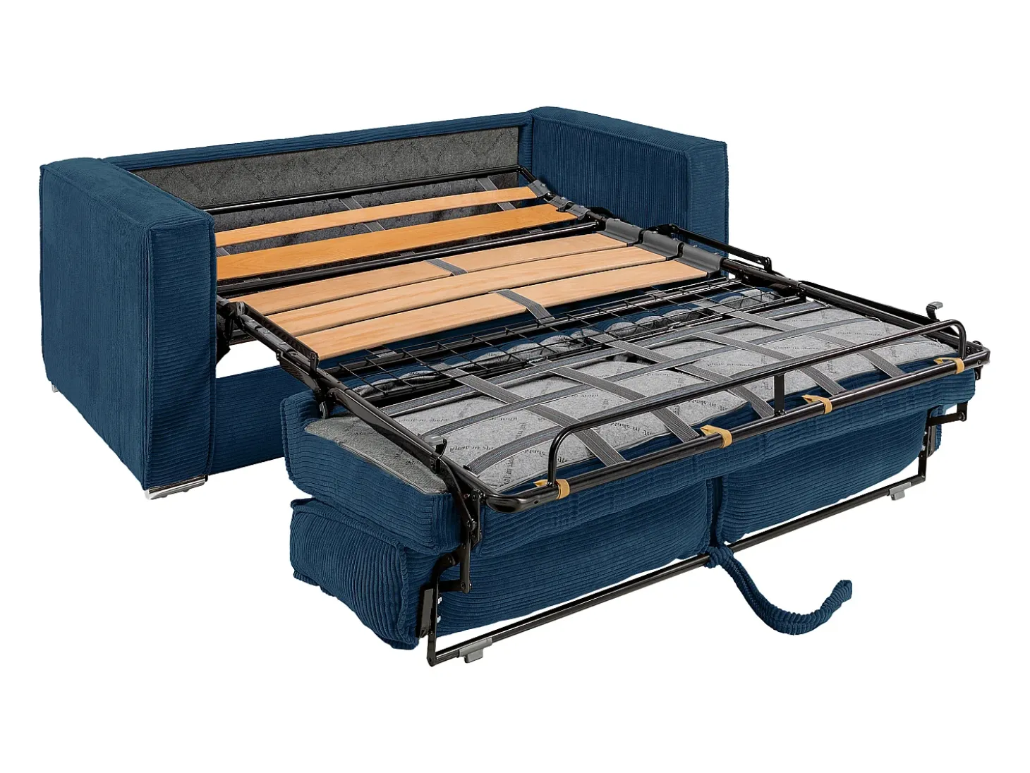 Sofá cama de 3 plazas con apertura italiana de pana beige LORETO