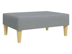 Sofá cama de 2 plazas con almohadas y taburete tela gris claro
