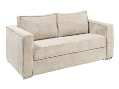 Sofá cama de 3 plazas con apertura italiana de pana beige LORETO