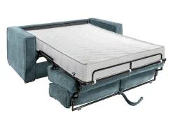 Sofá cama de 3 plazas con apertura italiana de pana beige LORETO