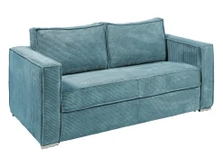 Sofá cama de 3 plazas con apertura italiana de pana beige LORETO