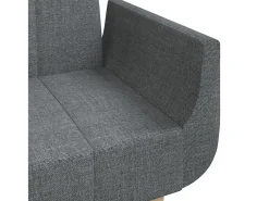 Sofá cama de 2 plazas con dos almohadas tela gris claro