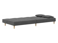 Sofá cama de 2 plazas con dos almohadas tela gris claro