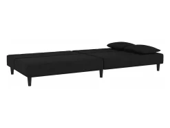 Sofá cama de 2 plazas con dos almohadas terciopelo negro