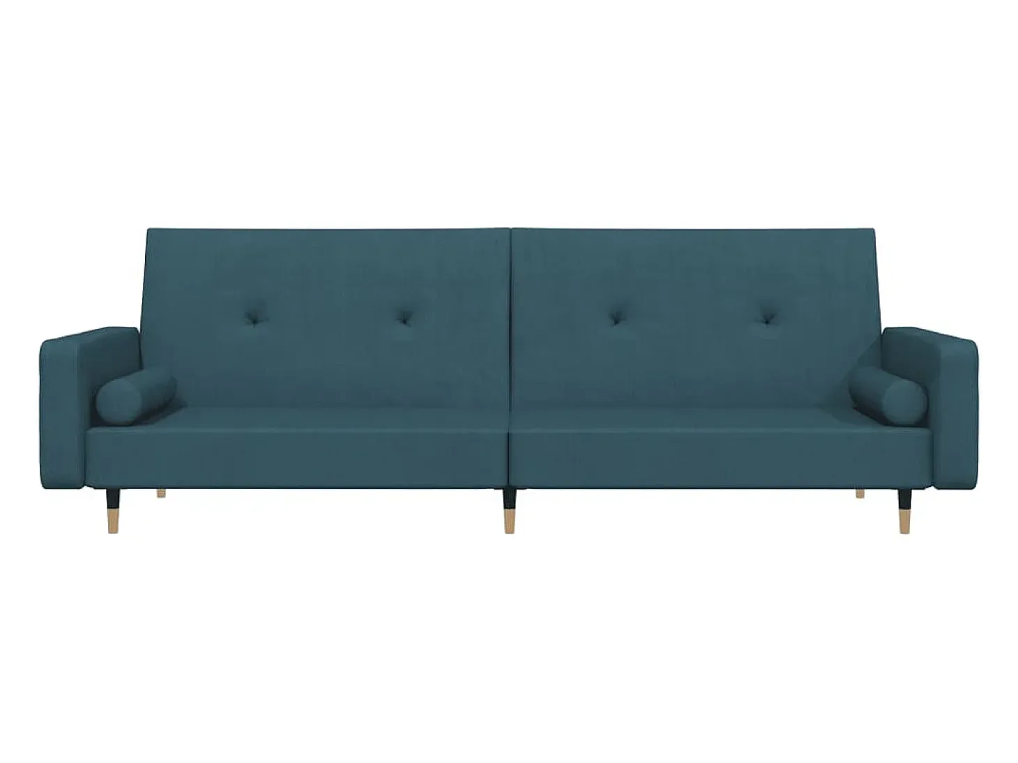 Sofá cama de 2 plazas con dos almohadas terciopelo azul