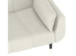 Sofá cama de 2 plazas con dos cojines terciopelo crema