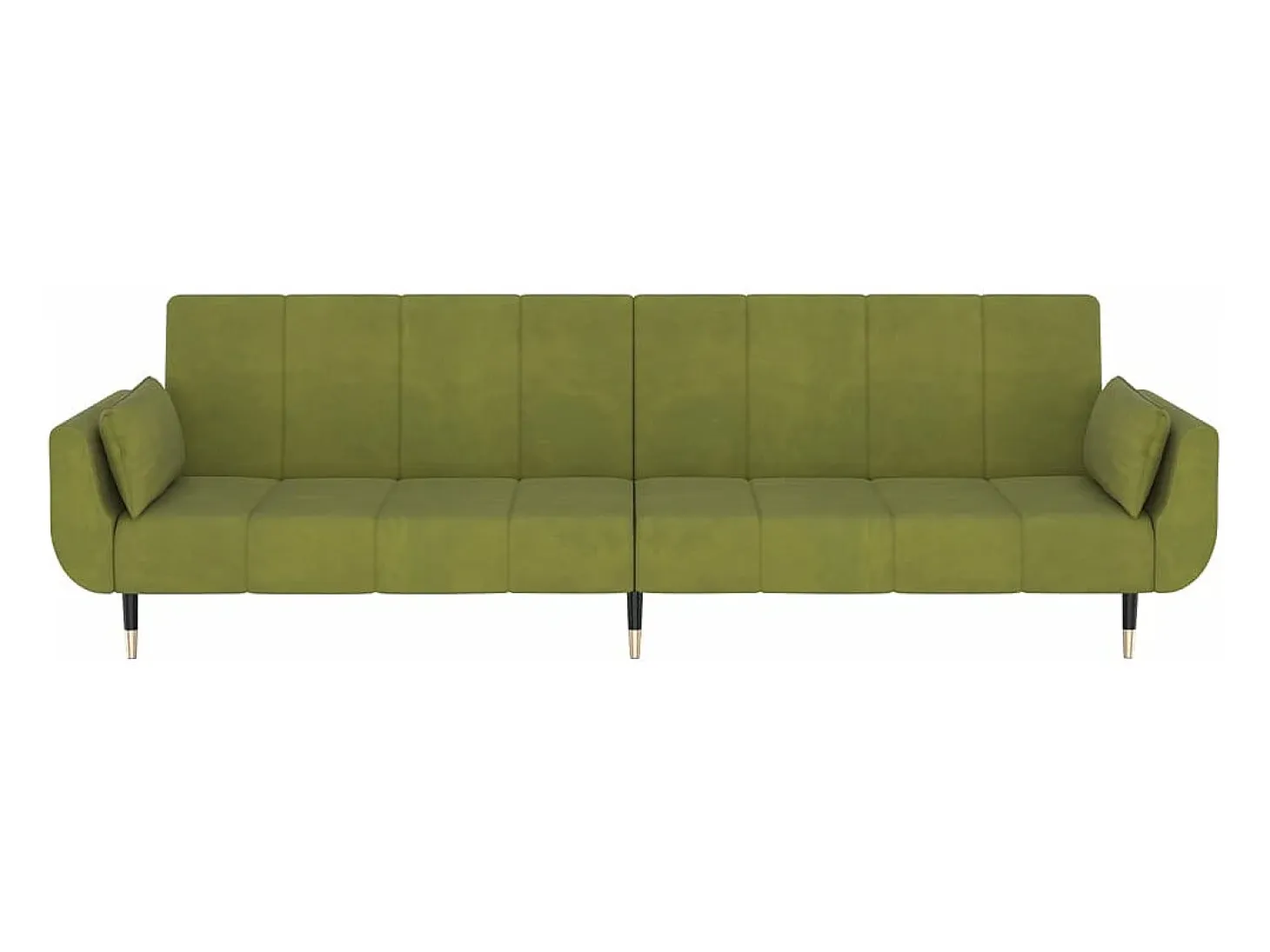 Sofá cama de 2 plazas con dos cojines terciopelo verde claro