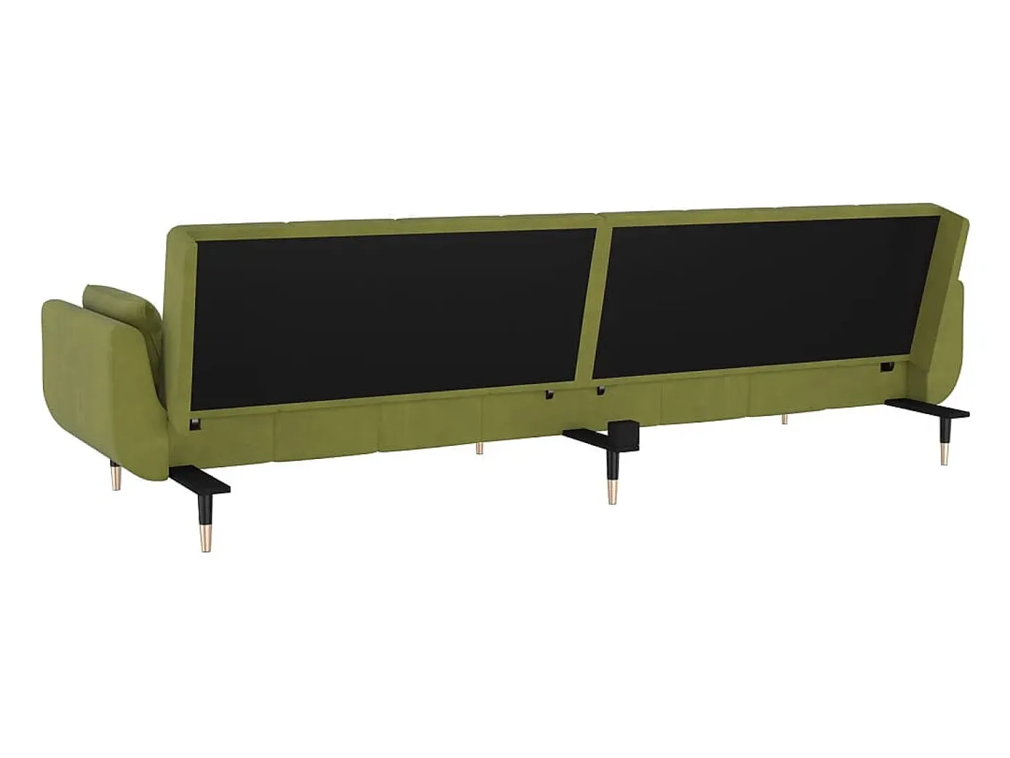 Sofá cama de 2 plazas con dos cojines terciopelo verde claro