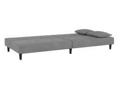 Sofá cama de 2 plazas con dos almohadas terciopelo gris claro