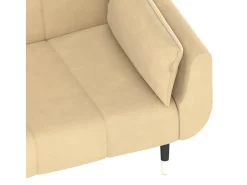 Sofá cama de 2 plazas con dos cojines terciopelo crema