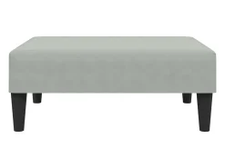 Sofá cama de 2 plazas con taburete terciopelo gris claro