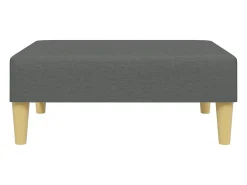 Sofá cama de 2 plazas con taburete tela gris oscuro