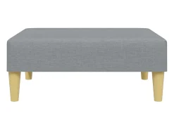 Sofá cama de 2 plazas con taburete tela gris claro