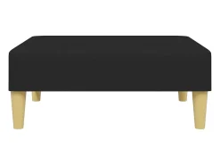 Sofá cama de 2 plazas con taburete tela negro