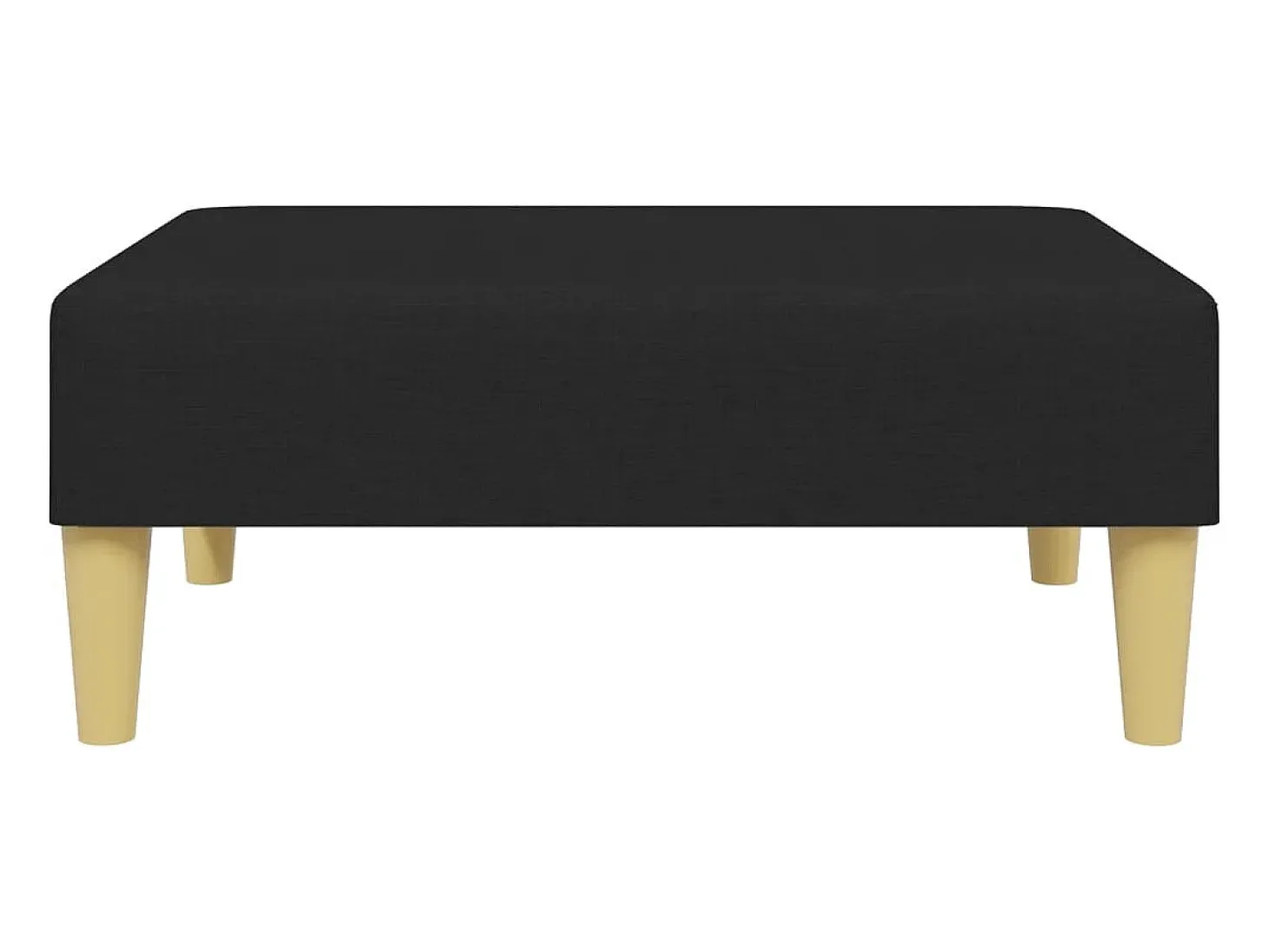 Sofá cama de 2 plazas con taburete tela negro