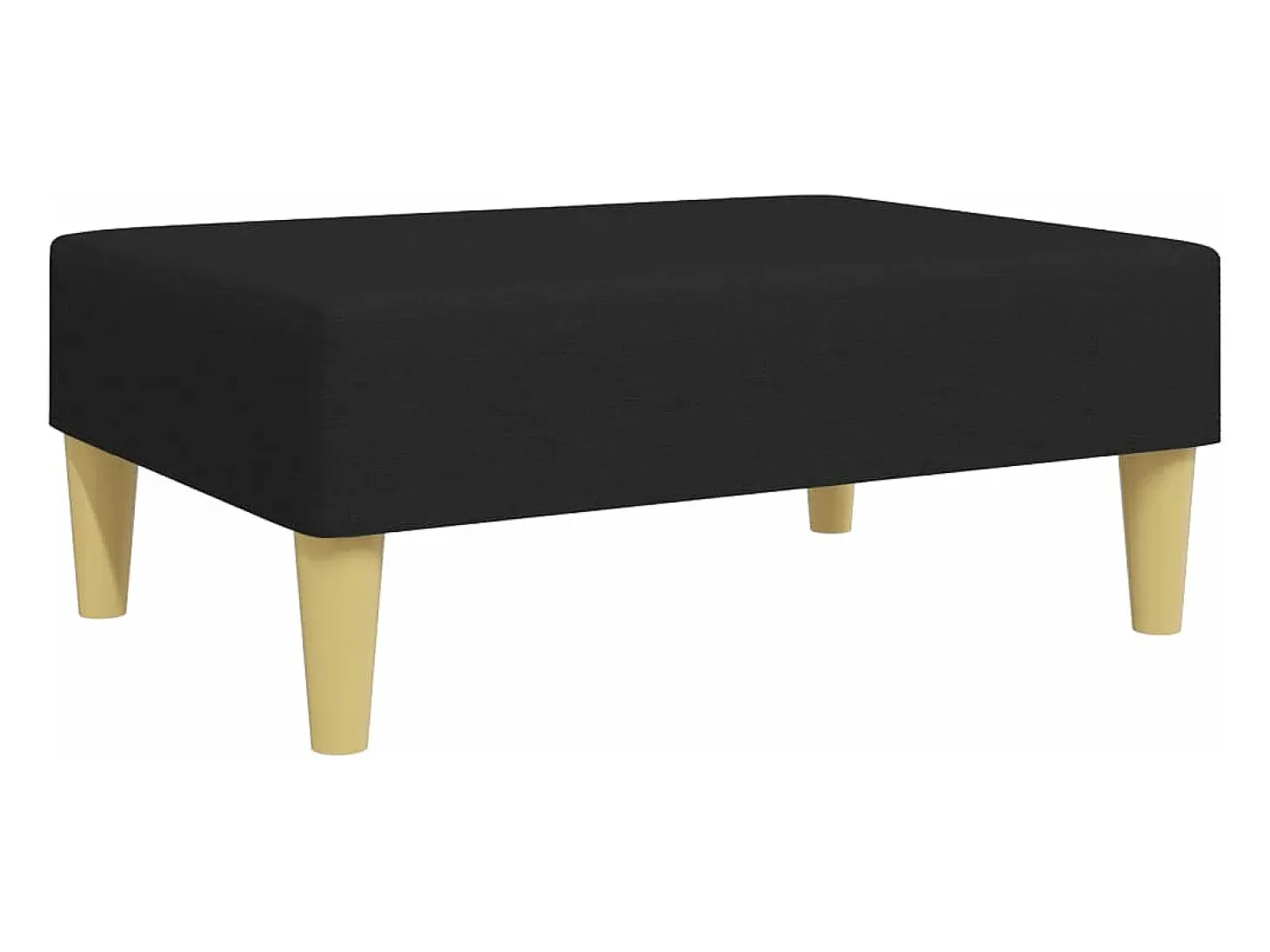 Sofá cama de 2 plazas con taburete tela negro
