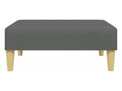 Sofá cama de 2 plazas con taburete tela gris oscuro