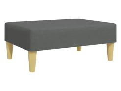Sofá cama de 2 plazas con taburete tela gris oscuro