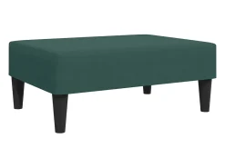 Sofá cama de 2 plazas con taburete terciopelo verde oscuro