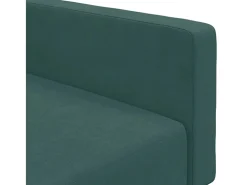 Sofá cama de 2 plazas con taburete terciopelo verde oscuro