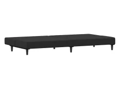 Sofá cama de 2 plazas con taburete terciopelo negro