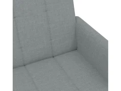Sofá cama de 2 plazas con taburete tela gris claro