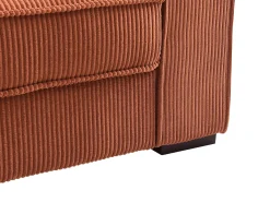 Sofá cama de 3 plazas convertible de terciopelo acanalado color terracota FINORO