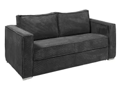 Sofá cama de 3 plazas de apertura rápida de pana beige LORETO