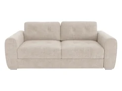 Sofá cama de 4 plazas de apertura rápida de tela beige. Cama de 160 cm - Colchón de 22 cm BOLIPO