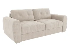 Sofá cama de 4 plazas de apertura rápida de tela beige. Cama de 160 cm - Colchón de 22 cm BOLIPO
