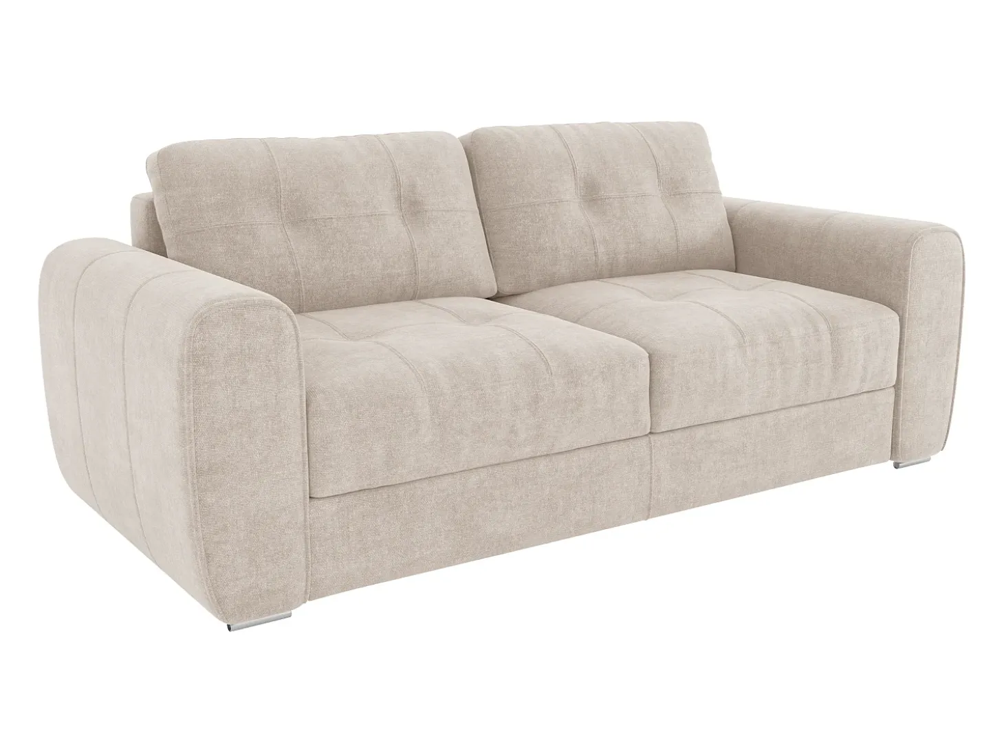 Sofá cama de 4 plazas de apertura rápida de tela beige. Cama de 160 cm - Colchón de 22 cm BOLIPO