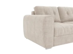 Sofá cama de 4 plazas de apertura rápida de tela beige. Cama de 160 cm - Colchón de 22 cm BOLIPO