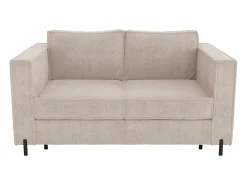 Sofá cama de 3 plazas de apertura rápida de tela texturizada beige colchón de 14 cm ELORYA
