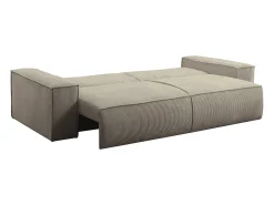 Sofá cama de 4 plazas de pana color topo AMELIA